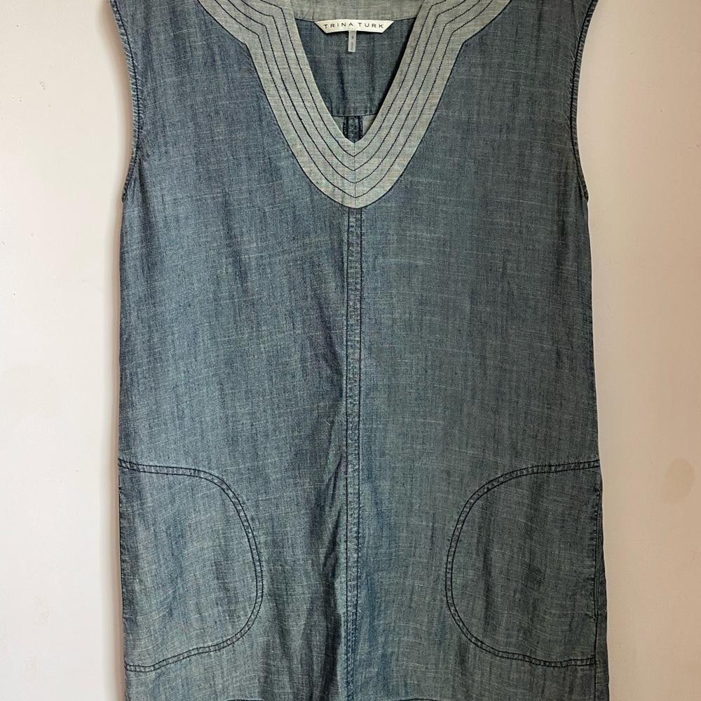 Trina Turk Linen Sleeveless Dress